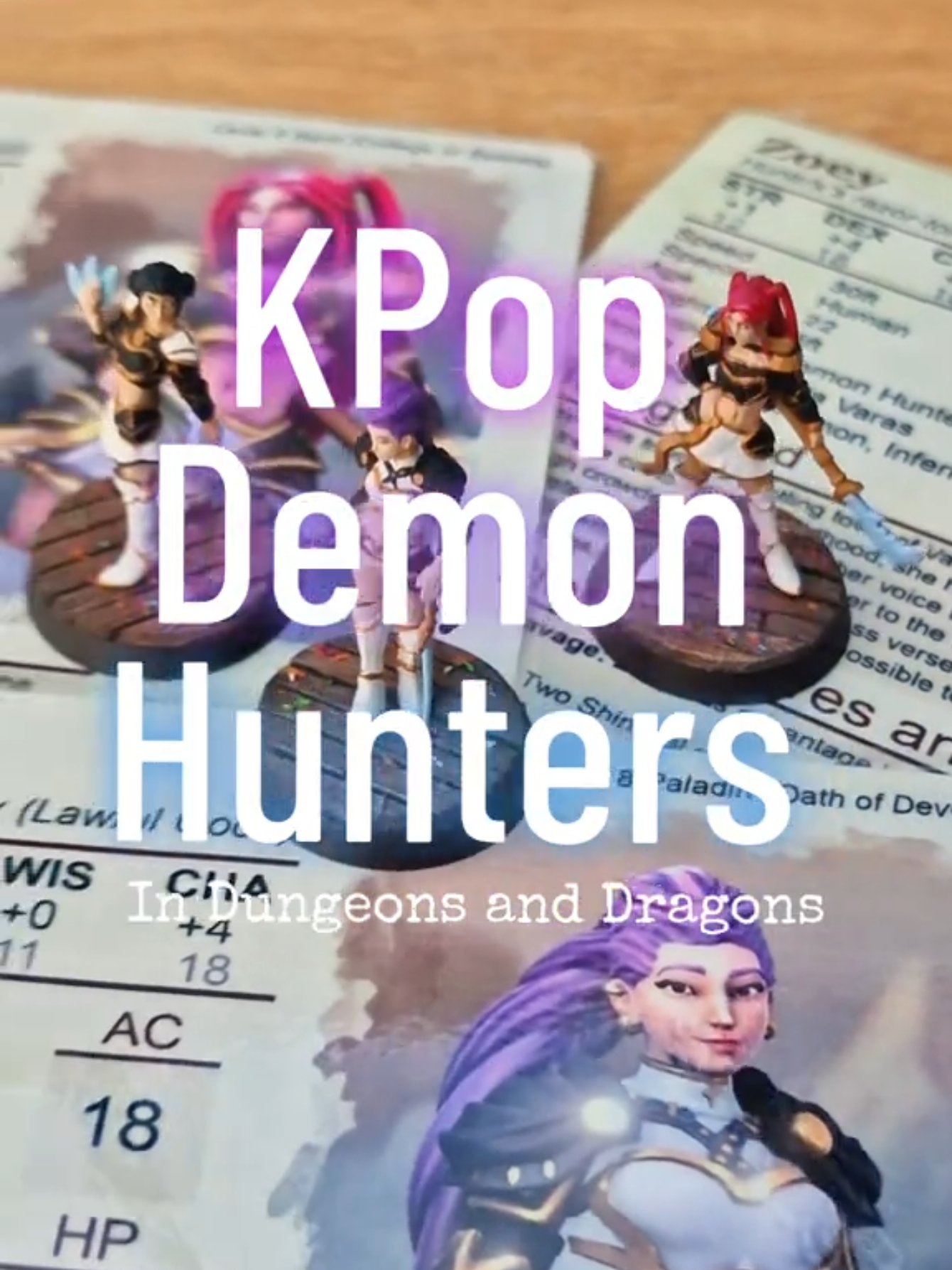 Making D&D versions of Rumi, Mira and Zoey from KPop Demon Hunters! ⚔️ #DungeonsAndDragons #DnD #KPopDemonHunters #ResinPrinting 