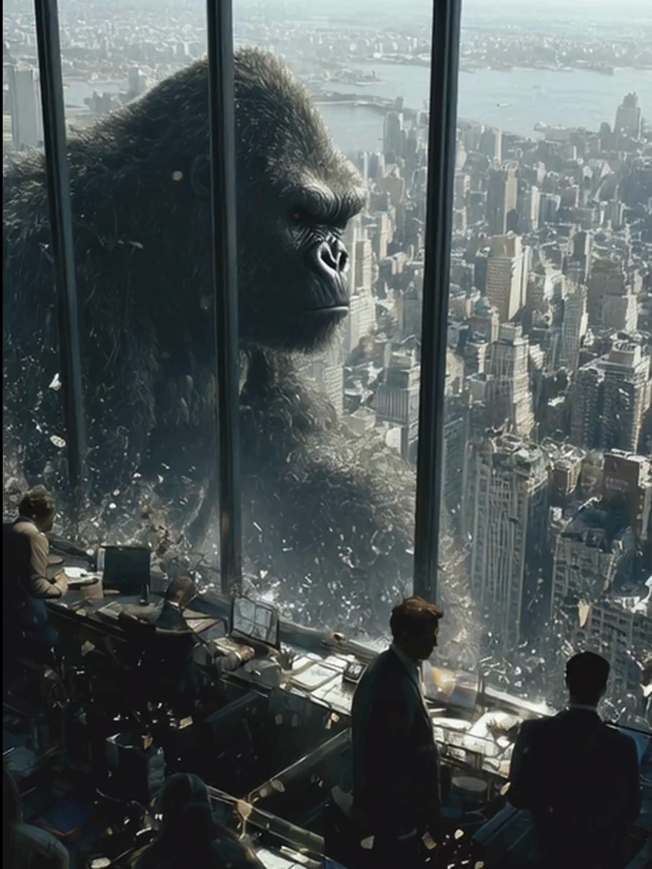🦍 Giant Gorilla Destroys a Skyscraper! #EpicMoments#InsaneVideo#GorillaPower#MonsterScene#CinematicAction#CityDestruction#ai #aiart