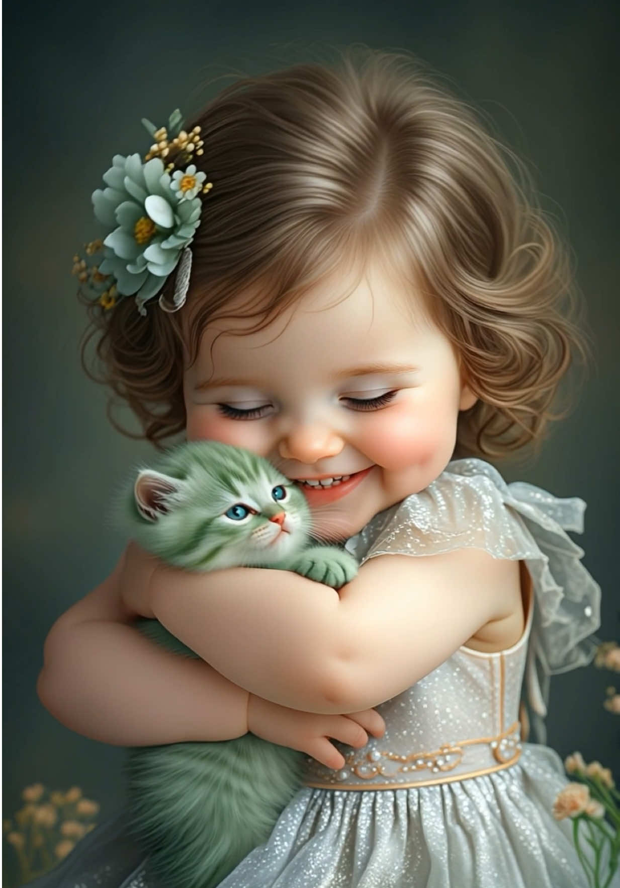 Cute baby girl.💚🩷 #baby #ai 
