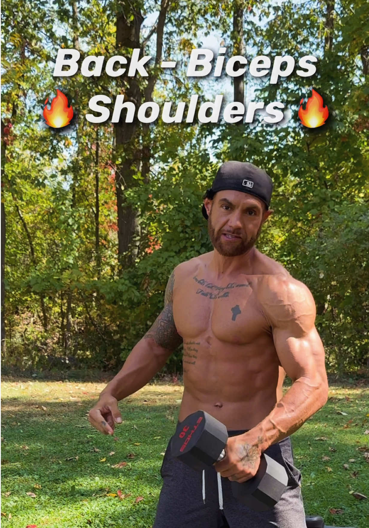 Back- Biceps- Shoulders Dumbbells Only 🔥 #armworkout #bicepworkout #dumbbellworkout #Fitness #workout