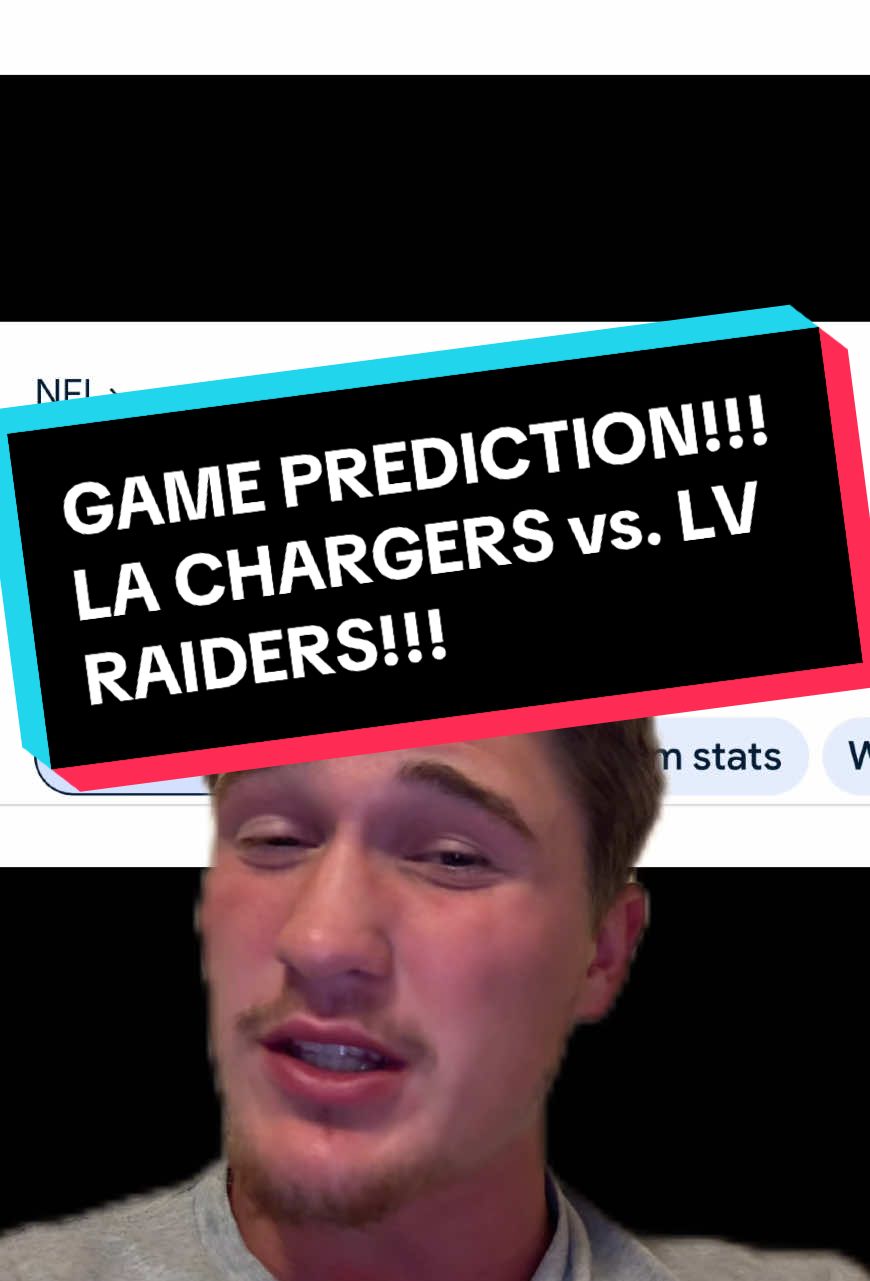 NFL GAME PREDICTION!!! Los Angeles Chargers Vs. Las Vegas Raiders!!! #greenscreen #nfl #football #sports #fyp 