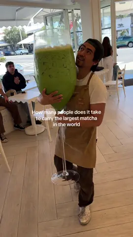 How long would it take for you to finish drinking the largest matcha in the world ??? #fyp #viral #fypシ #matcha 