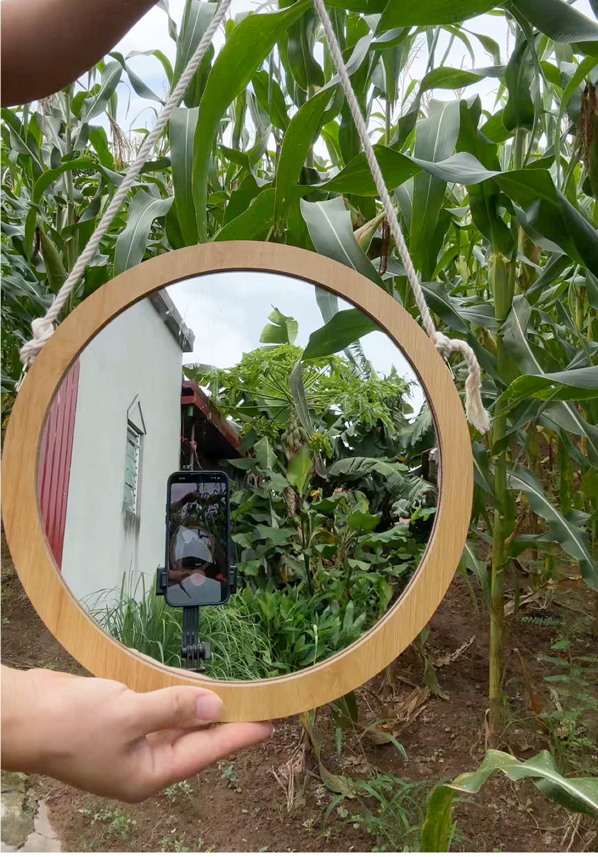 Gương tròn treo dây, gương kính thuỷ tinh soi rõ nét #guongdecor #guongkinh #guongtrontreotuong #yenreview2 