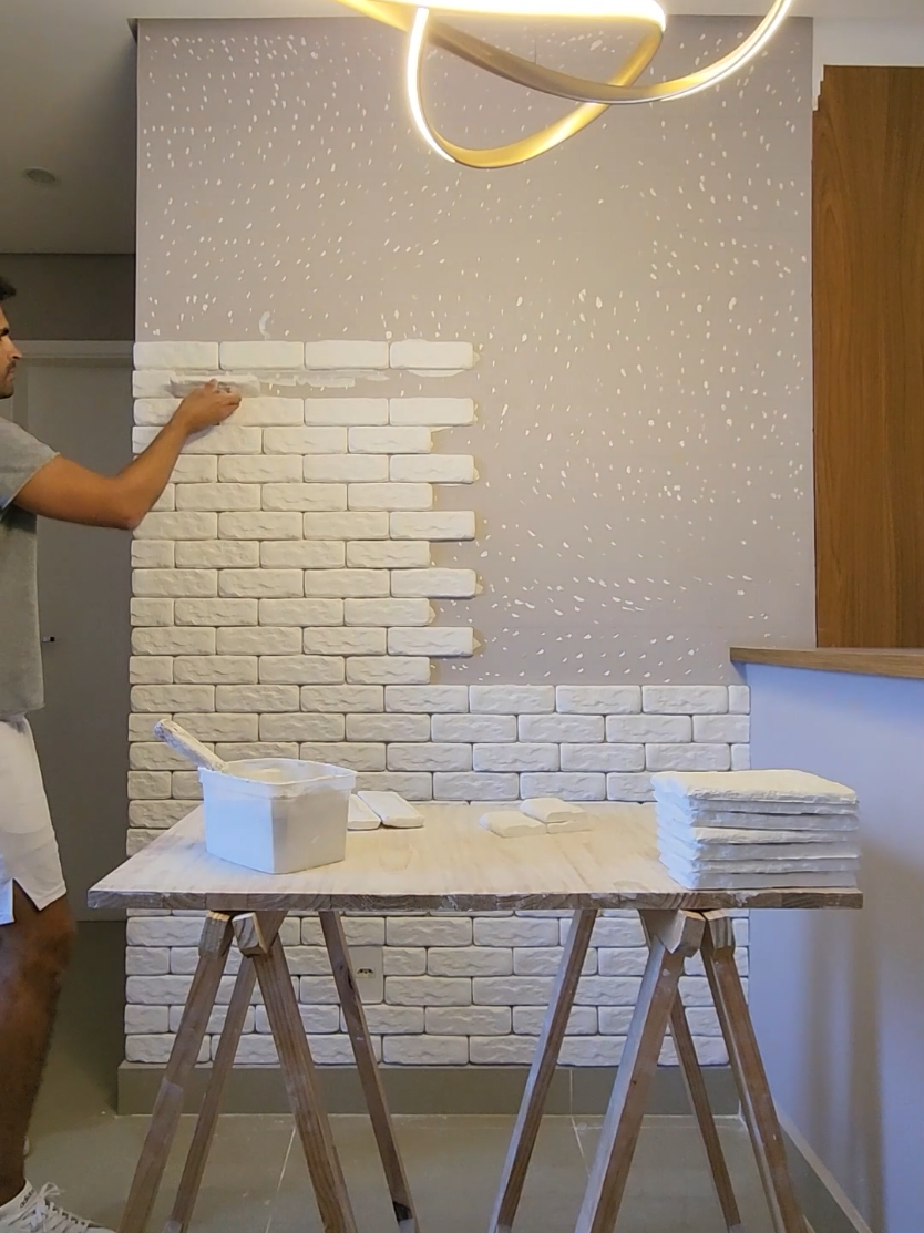 #tijolinho #parededetijolinho #tijolinhodegesso #parededegesso3d #brick