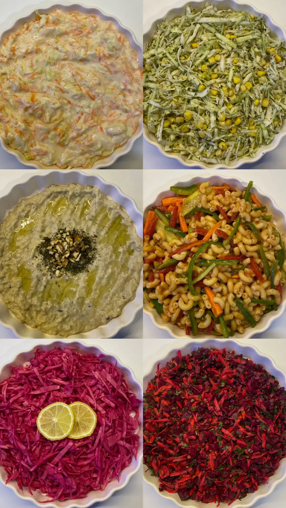 سلسله مقبلات (الجزء الثاني) اللهانه والذره :🌽 لهانه مقطعه شرائح ناعمه منقوعه مسبقاً بماء وخل ابيض وملح ومن بعدهه نصفيهه ونغسلهه ونضيف عليهه ذره معلبه وزيت زيتون وملح ونعناع مجفف وعصره نص ليمونه ونخليها بالثلاجه ساعتين ونقدمهه ،، مقبلات المعكرونه : 🥗🥗معكرونه مسلوقه ٨٠٪؜ حجم ناعم نصفيهه ومن بعد ماتبرد نضيف عليهه كاتشب وشرائح فلفل اخضر او اي لون وطماطا وجزر وكمون وفلفل اسود وملح  قليل زيت زيتون وبالثلاجه مده ساعه ونقدمهه ،،،،  مقبلات الكول سلو :🥕🥕 لهانه مقطعه شرائح ناعمه منقوعه مسبقاً  بماء وخل ابيض وملح مده خمس ساعات او يفضل ليله كامله من بعدهه نضفيهه ونضيف عليهه جزر مبروش ومايونيز ولبن وملح وملعقه عسل وبالثلاجه ساعتين ونقدمهه  مقبلات الشونذر (البنجر) 🍠🍠:شونذر مسلوق ومقطع ناعم نضيف عليه معدنوس وجزر مبروش وملح وليمون دوزي ودبس الرمان ساعتين بالثلاجه ونقدمهه  متبل البيتنجان :🍆🍆 بيتنجان مشوي ع الفحم او ع الطباخ  نهرسه بالملعقه ونضيف عليه ملح وفلفل اسود وفصين ثوم مهروسه وزيت زيتون وراشي (طحينيه ) ولبن ونخلط جميع المكونات مع بعض ونزينه بزيت زيتون وجوز وبالثلاجه ساعه ونقدمهه  مخلل اللهانه 🍋🍋🥗 لهانه حمرا مقطعه شرائح ناعمه منقوعه بماء وملح مده خمس ساعات وبعده نصفيهه ونغمرهه بخل ابيض وملح وحامض الليمون وبالثلاجه مده يومين ونقدمهه   #اكسبلور_تيك_توك_المشاهير #ترند_تيك_توك  #الشعب_الصيني_ماله_حل😂😂😂 #تصميم_فيديوهات🎶🎤🎬 #اكسبلور_تيك_توك 