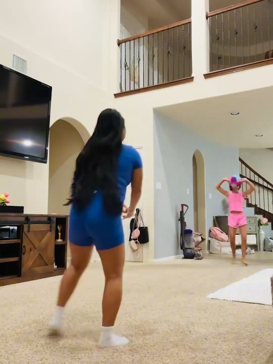 we were tempting fate... 😩 🤣 #cctv #propertydamage #volleyball #volleyballfail #houseplay #playgonewrong #momfail #kidfail