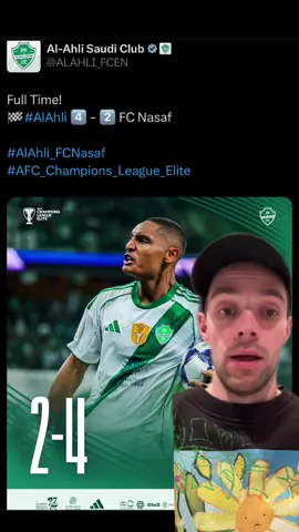Al-Ahli kicked off their Asian Champions League title defence with a 4-2 win against FC Nasaf. First half was poor and Al-Ahli were 2-0 down at the break. However, the Champions responded after the break with Enzo Millot scoring twice to level the scores. Riyadh Mahrez then fired home the winner in stoppage time to complete the comeback and seal the three points. Jeddah is green 💚 💚  #fyp #alahli #saudiproleague #asianchampionsleague #jeddah 