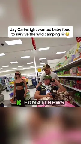 Jay Cartwright wanted baby food to survive the wild camping 💀😂 #edmatthews #edmatthewstokky #fyp 