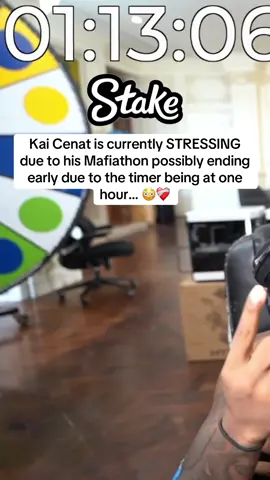 Kai Cenat is currently STRESSING     due to his Mafiathon possibly ending  early due to the timer being at one    hour… 😳❤️‍🩹#kaicenat #mafiathon3 #twitch 