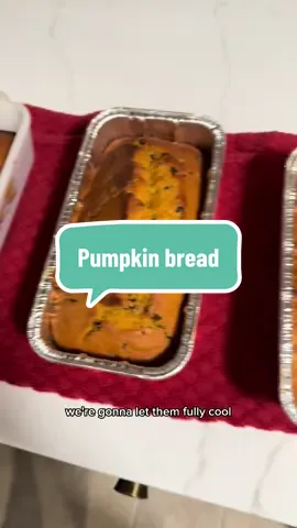 The rumors are true: I show my love and friendship by food 🤷‍♀️  You’ll Need: (This will make about 3 loaves!)  - 3 1/2 cups self rising flour  - 2 cups sugar  - 1 tablespoon nutmeg + cinnamon (each)  - 4 eggs  - 2/3 cups water  - 1 cup oil  - 2 cups pumpkin puree - chocolate chips (measure with your heart)  You’ll Need To Do:  - Preheat oven to 350F.  - In a separate bowl, add your dry ingredients and sift.  - In another bowl, add your wet ingredients and combine.  - Combine wet ingredients into dry ingredients and mix together. Add in your chocolate chips here and mix.  - Spray your bread pans with nonstick spray.  - Add your batter to your pans (about halfway to not overfill)  - Place in oven for about an hour!  - Make sure they are cool before eating (or not. Eat at your own risk)  #EasyRecipes #food #cooking #nutrition #baking    