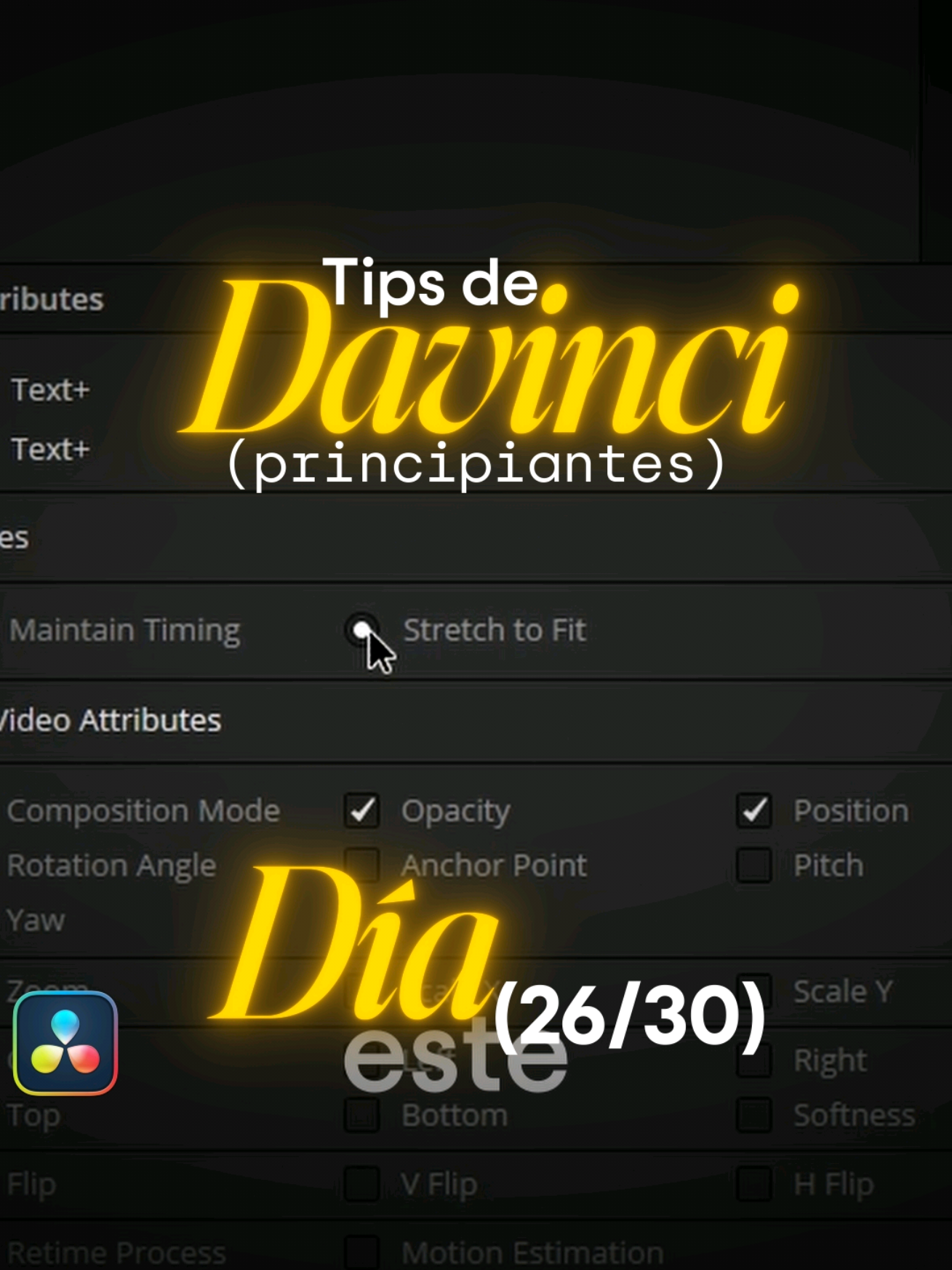 Como copiar keyframes y se adapten automáticamente en Davinci Resolve para principiantes Día 26/30 #ediciondevideo #davinciresolvetutorial #davinciresolve 