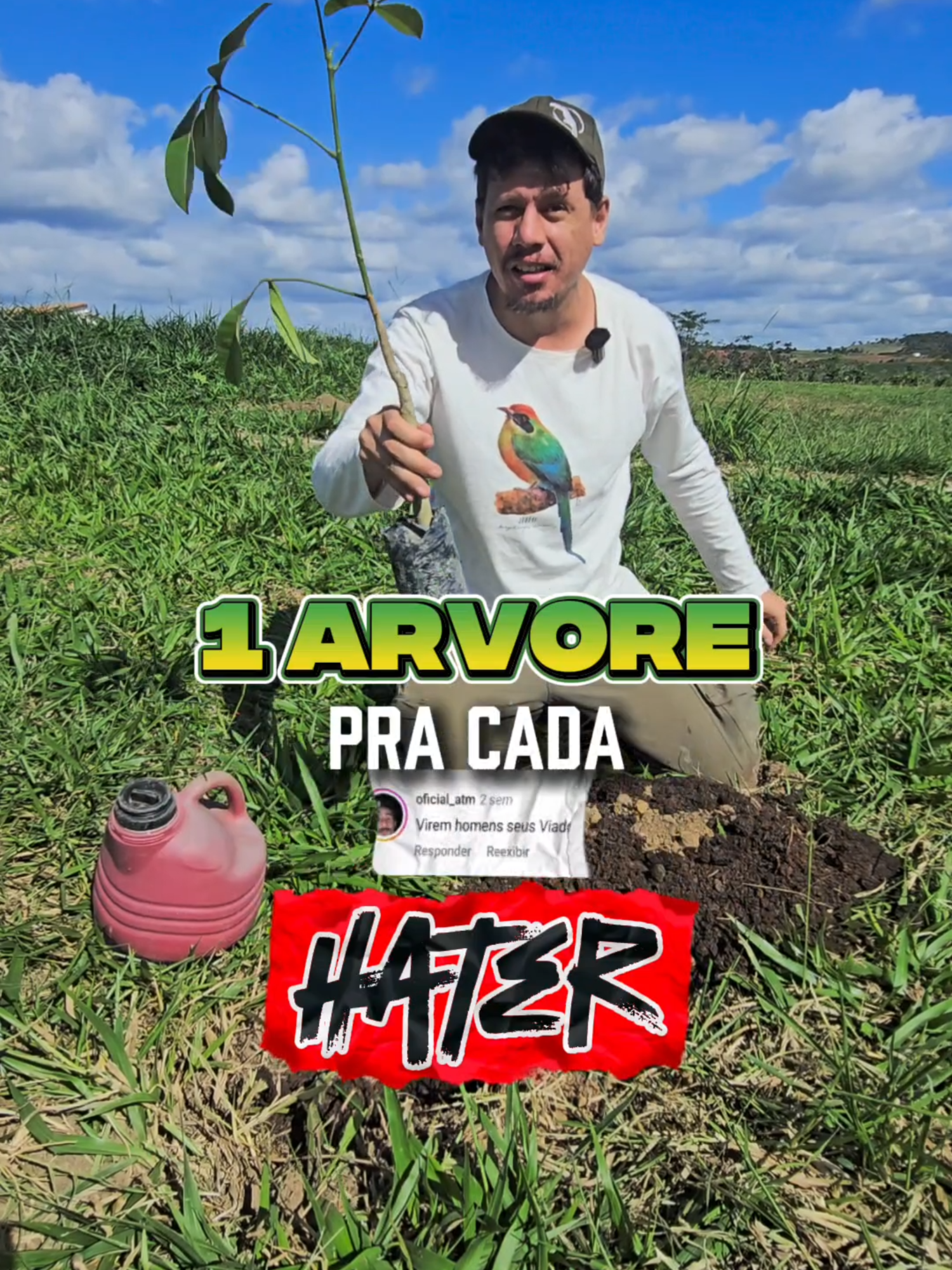 1 ARVORE PRA CADA HATER 🌱 Ecologia sem luta de classes é jardinagem, a gente quer é reforma agrária popular, agroecologia, conservação e regeneração, transição energética justa, e tantas outras demandas. Dentre elas a mais importante, a superação do capitalismo! 👉Eu tô viajando o Brasil conhecendo pessoas que pensam dessa maneira, cada uma fazendo sua parte pra nos direcionar pra esse caminho, apoie essa jornada e plante uma árvore comigo, assine o apoia-se, o link tá na Bio 🌱💚🌳 #hate #arvore #hater #plantas #plantar