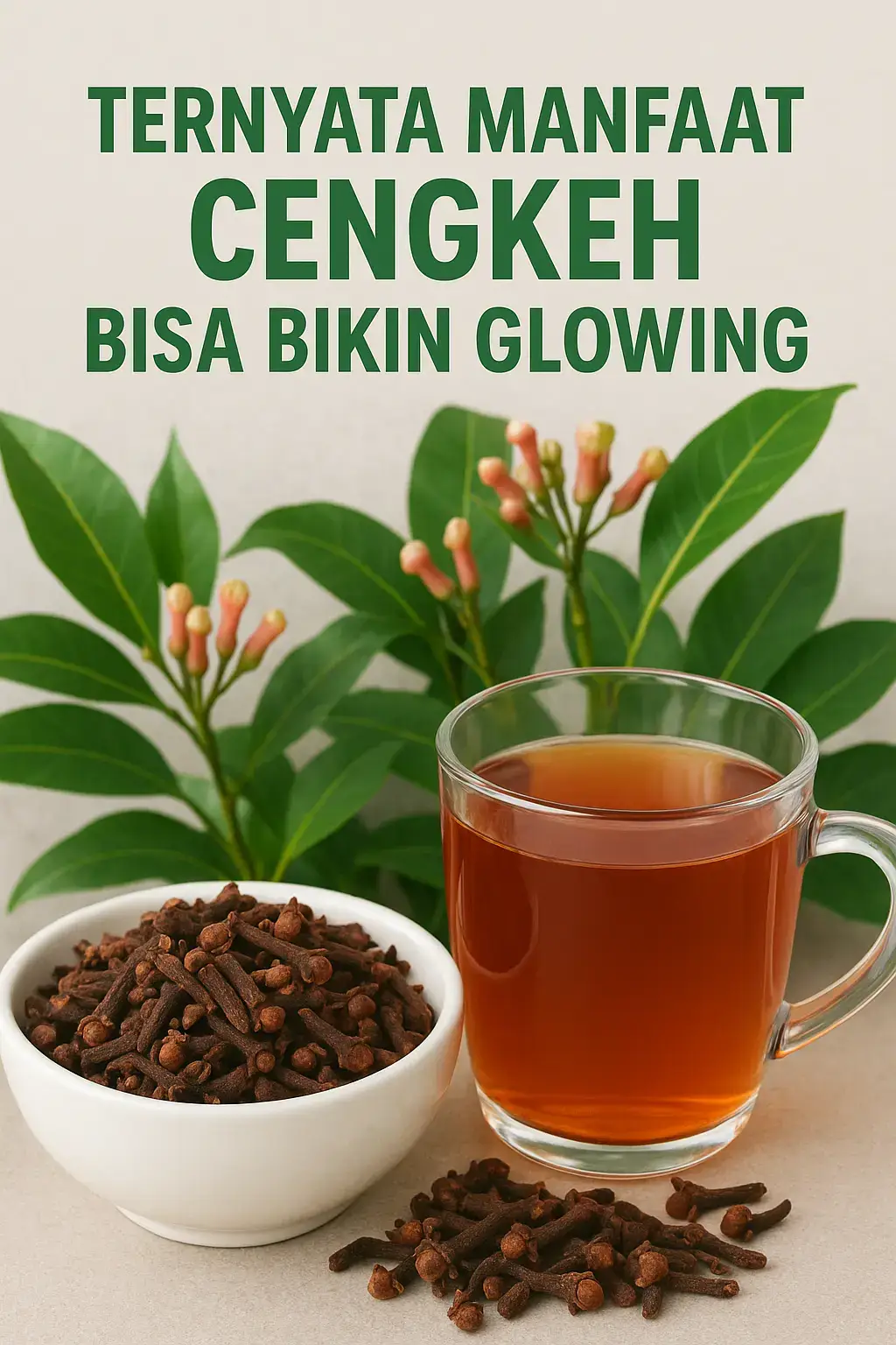 Teh cengkeh dikenal memiliki banyak manfaat untuk kesehatan, salah satunya membantu membuat wajah tampak lebih glowing berkat kandungan antioksidan alami di dalamnya. Selain itu, teh cengkeh juga baik untuk menjaga daya tahan tubuh, mengurangi bau mulut, dan membantu pencernaan agar tetap sehat. 🌿✨ 👉 Follow untuk info herbal alami lainnya #TehCengkeh #HerbalAlami #WajahGlowing #SehatAlami #GlowingNatural