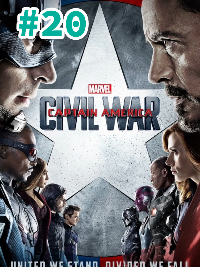 Counting down my Top 30 Favorite Films #captainamericacivilwar #mcu #marveltok #marvelstudios #top30favoritefilms 