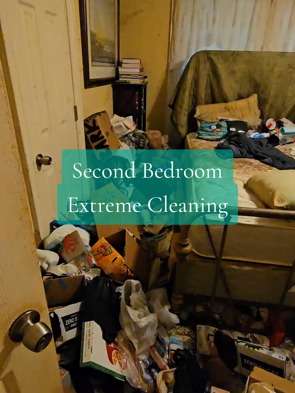 This room was active and it took two days to clear out and clean. #fyp #satisfyingcleans #CleanTok #cleaning #beforeandafter 