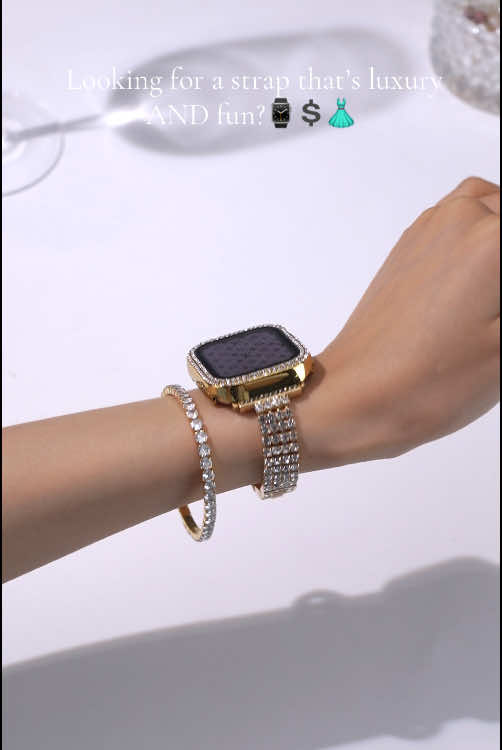 Girlies, stop scrolling… your perfect strap is here🙌🫶 #f#fyp#watchbandi#iwatcht#tiktokshopi#iphonej#jewelryb#bracelett#tiktokshopfinds#missairf#fyp#gold#silver#cleangirliamond