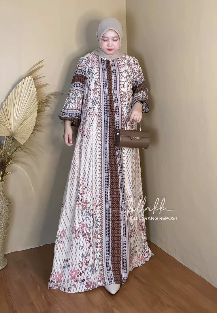 Membalas @StyleStation Dress cantik cocok buat Lebaran ataupun kondangan 🤎✨ #gamiskekinian #gamislebaran #dresskondangan #gamisjumbo #gamisbusui 