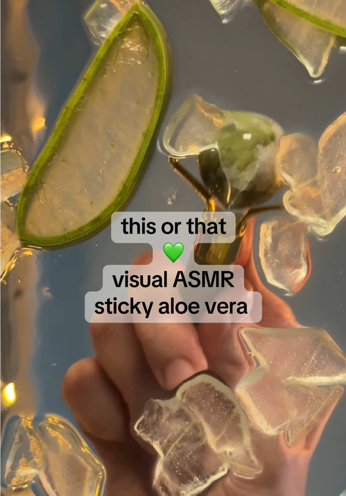 This or that game 💚🐉 Sticky Aloe Vera Visual ASMR #asmr #asmrvisualtriggers #asmrnotalking #asmrforsleep #relaxation 