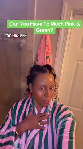Is too much pink and green possible? Naw, I don't think so. 🩷💚This pink and green robe is perfect for sisterly pajama parties. Or if you want a comfortable stylish pink and green robe. Can a woman ever have to much pink and green? Never. But if your answer is yes, it comes in pinks d red stripes also. #pinkandgreenrobe #pinkandgreenstripe #robe #pinkandgreen #tiktokshop 