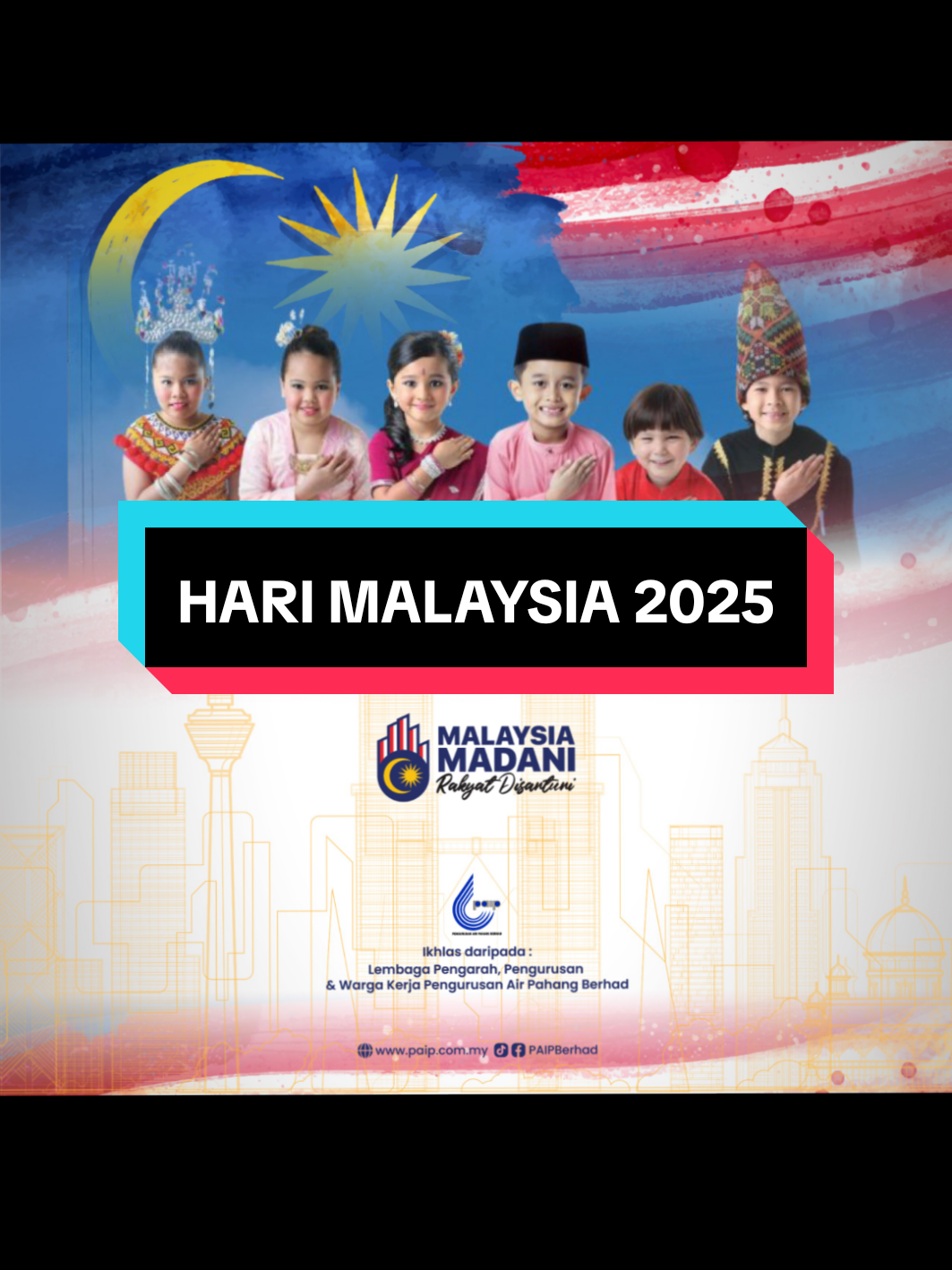 Hari ini kita memperingati semangat perpaduan, keharmonian dan kerjasama yang menjadi tunjang kepada kemajuan negara kita. Marilah kita bersama-sama menghargai kemerdekaan dan keamanan yang dikecapi dengan terus memupuk semangat toleransi, hormat-menghormati dan cintakan tanah air. Selamat Menyambut Hari Malaysia 🇲🇾 #PAIP #HariMalaysia #SayangiMalaysia