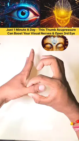 # MUST DO EXERCISE Just 1 Minute A Day - This Thumb Acupressure Can Boost Your Visual Nerves & Open 3rd Eye Firmly pinch these two points on your thumb.#viralvideo #viraltiktok #100 k follower @tiktok creators 