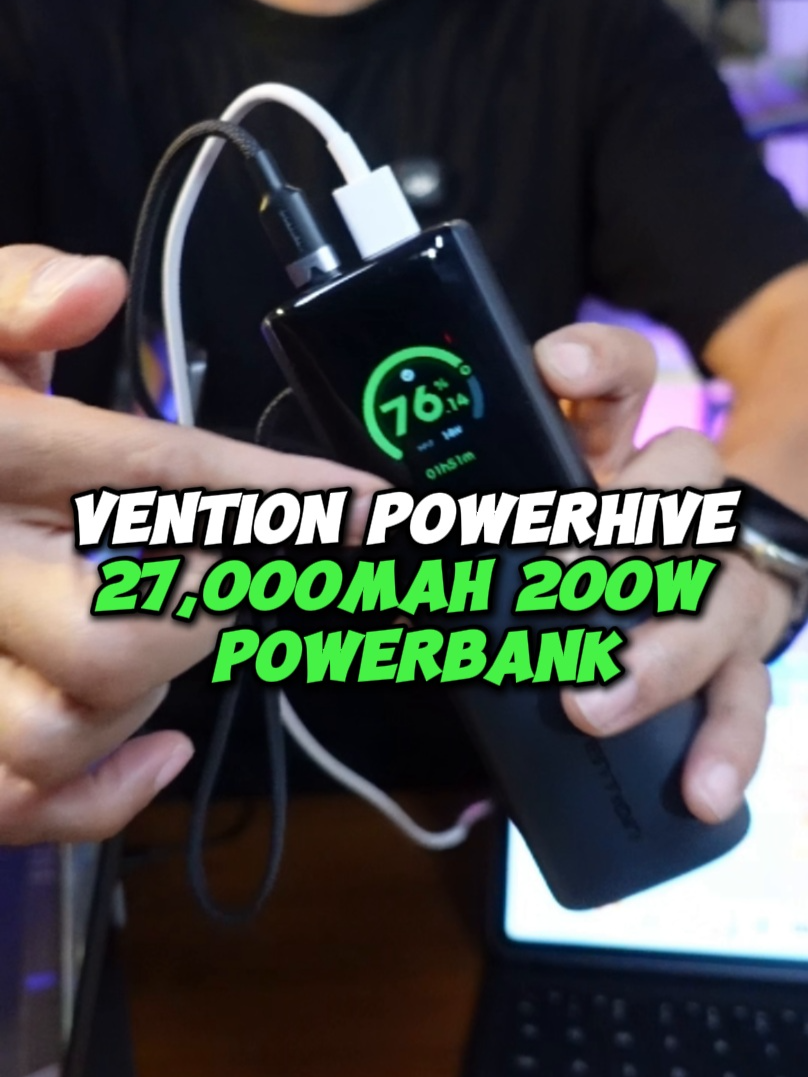 KAYA MASKI MULTIPLE DEVICES Vention Powerhive Powerbank 27,000mah 200W UFCS #fastcharger #ufcs #powerbank #powerstation #airport #planesafety #traveltips #bermonths #vacation #roadtrip #businesstrip #gadgetfinds #techreview