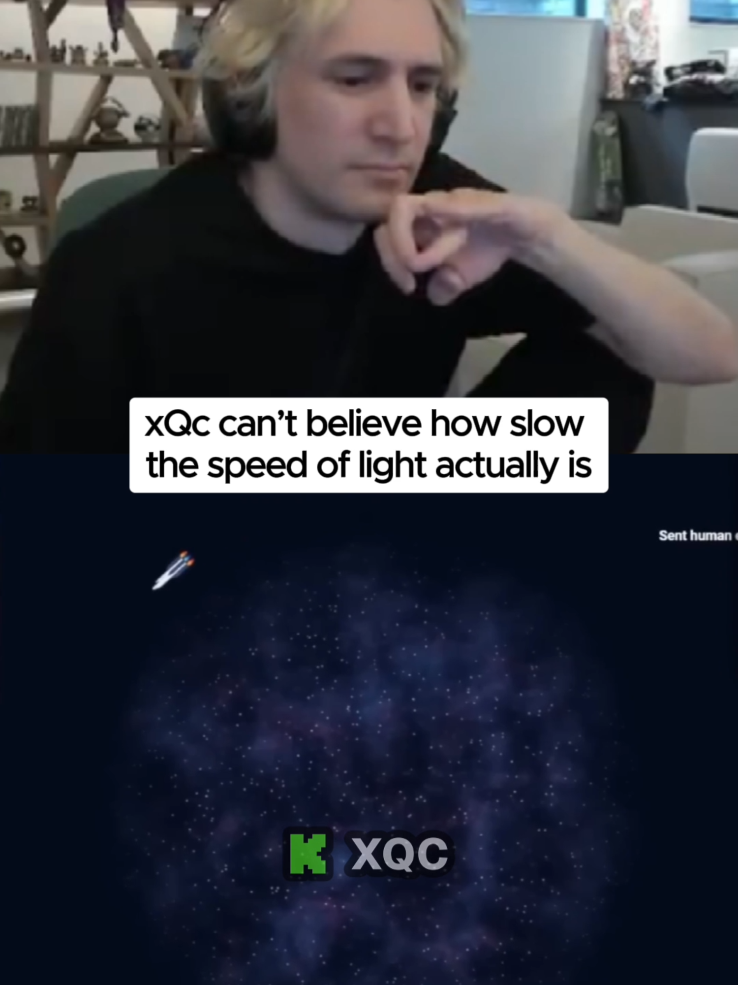 xQc can't believe how slow speed of light is 🤯 #xqc #physics #Astronomy