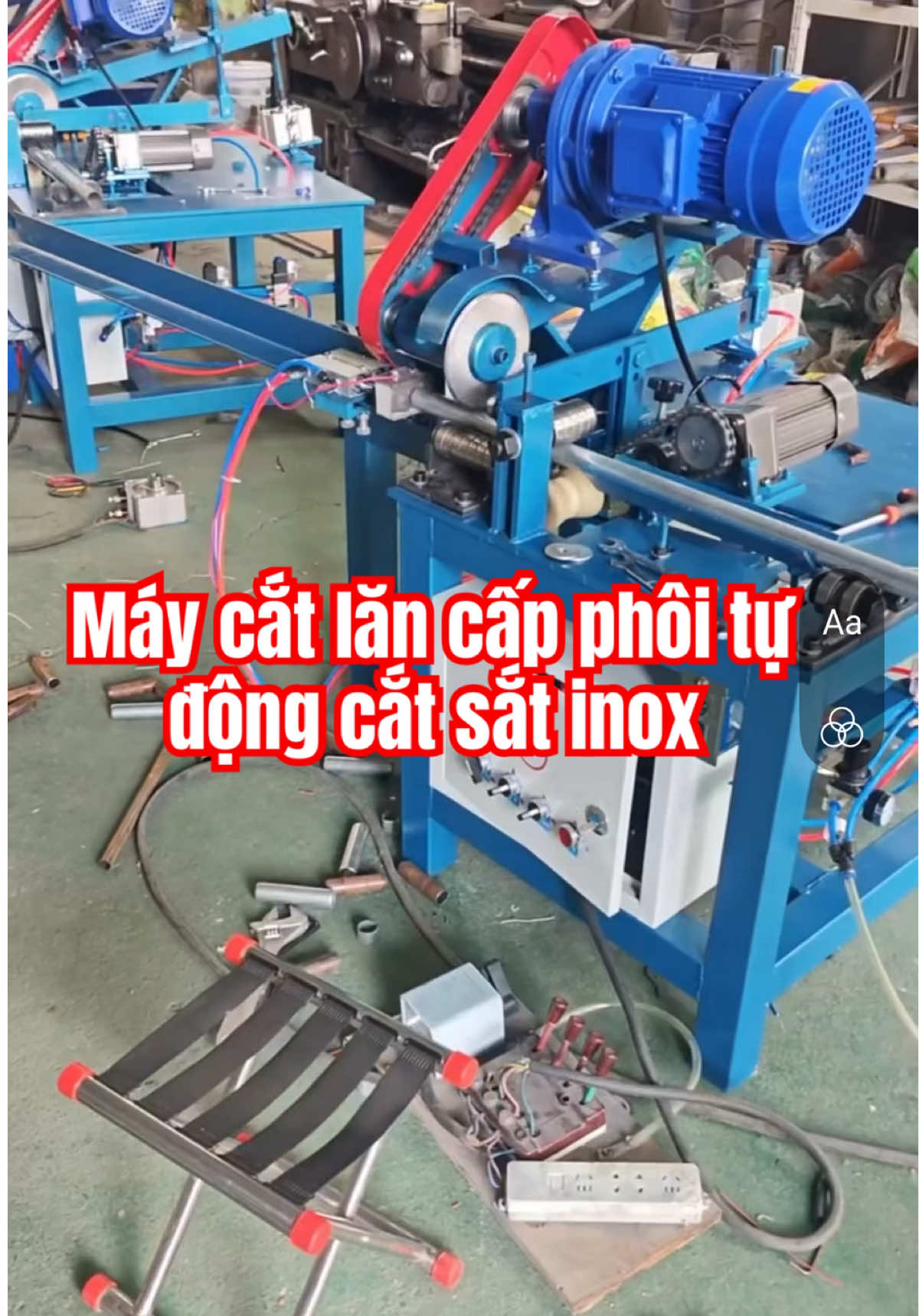 Máy cắt lăn cấp phôi tự động cắt ống sắt inox 