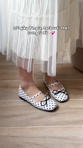 Giày búp bê chấm bi xinh xắn đi êm chân 💕💕 #review #giaydepnu #giaydepxinh #giaybupbe 