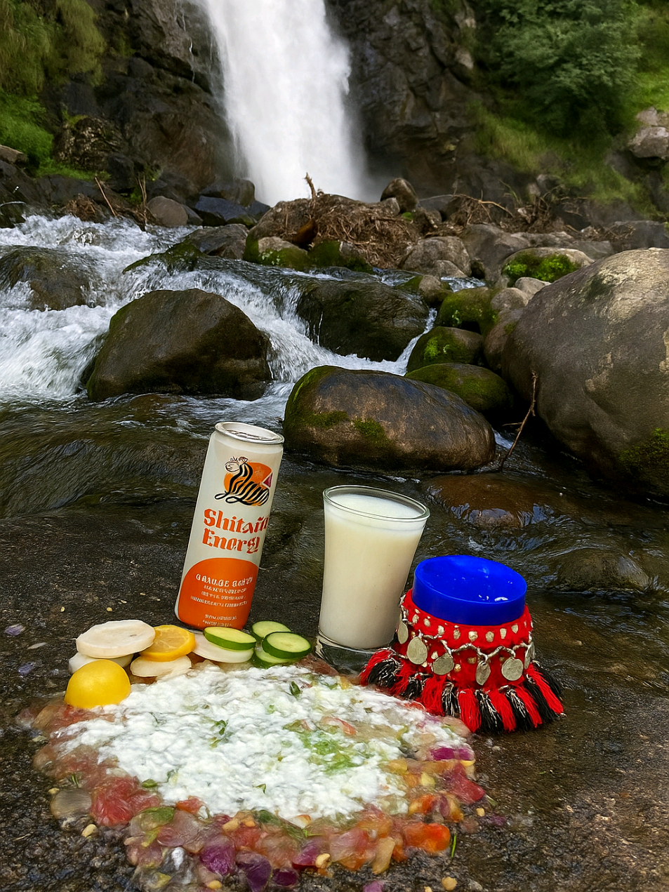 chatni aur lassi waterfall site🤤❤️ @Shahid Anwar @Shilajit Energy Drink #foruyou #fyp #village #viral_video #kumrat 