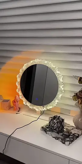 Gương Trang Điểm Cao Cấp Đén Led Nhiều Màu 2 Màu Trắng Đen Đường Kính 40-50Cm#xuhuong #thinhhanh #giadungtienich 