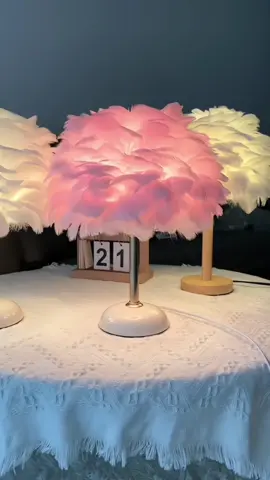 Đèn ngủ lông vũ tranh trí#denngu #denngulongvu #denngutrangtri #denngucambien #xuhuong 