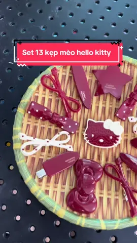 Set 13 kẹp tóc đỏ hello kitty cho bé #phukientocxinh #daybuoctocxinh #xhtiktok2025 #phukientoc #haiminh98 