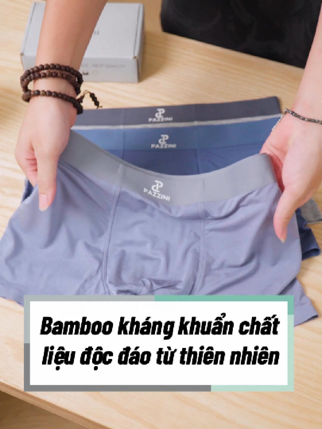 Chất liệu bamboo kháng khuẩn 🎍 mang lại trải nghiệm mặc an toàn thư giãn cho phái mạnh #pazzini #khangkhuan #thoangkhi #codan #BX015