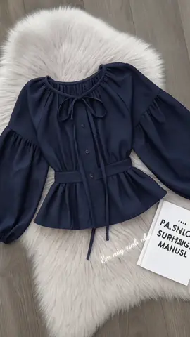 Áo sơ mi cổ nơ tay bồng #aosomi #aosomitaybong #xuhuongtiktok #thoitrangnu #fypシ 