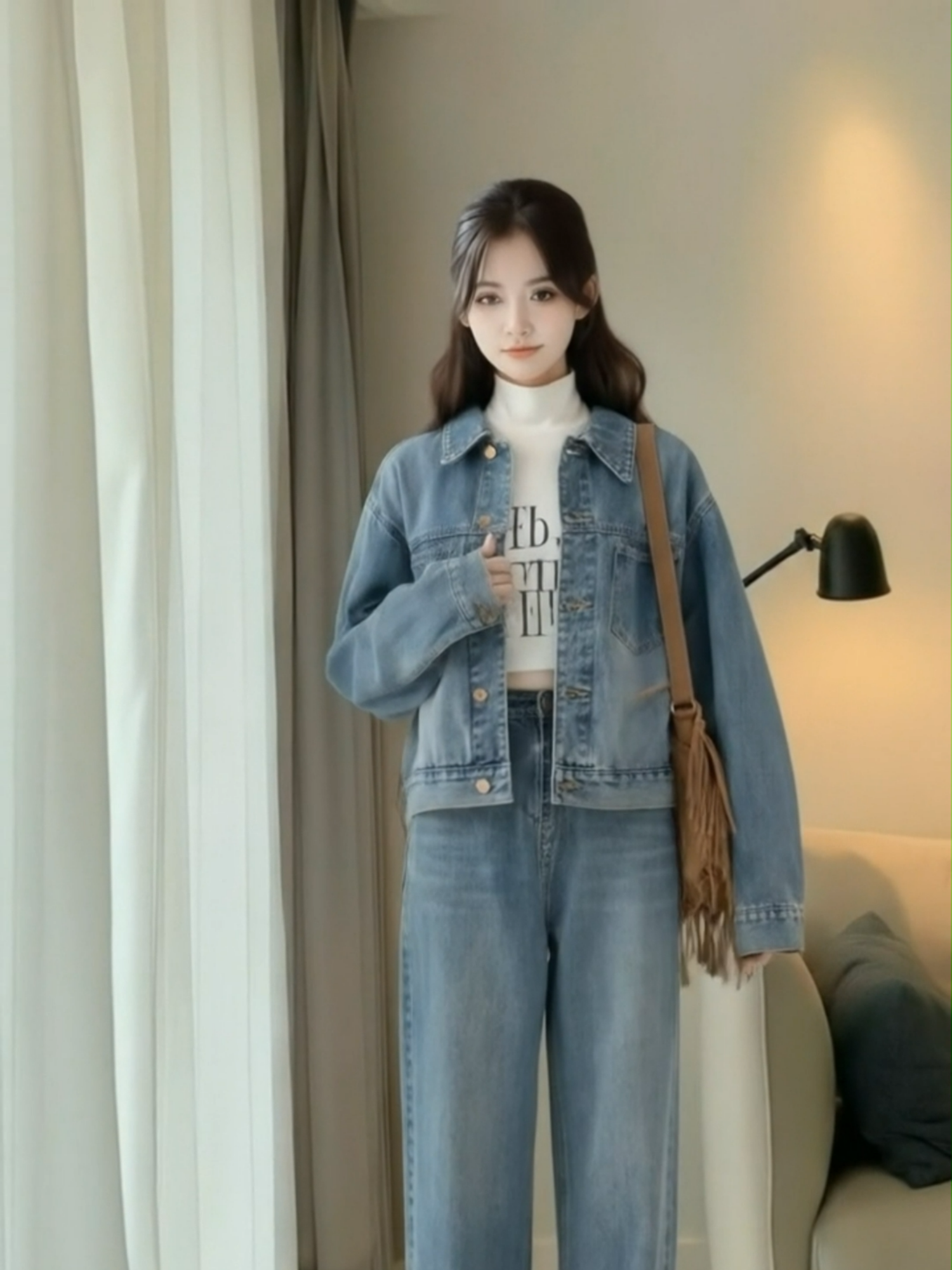 Áo Khoác Jeans Basic Dáng Vừa - Vừa xinh, vừa cá tính, mặc đi đâu cũng đẹp #motmoingay #thoitrangnu #aojean #aojeannu #thoitrangthudong #fyp #xuhuong