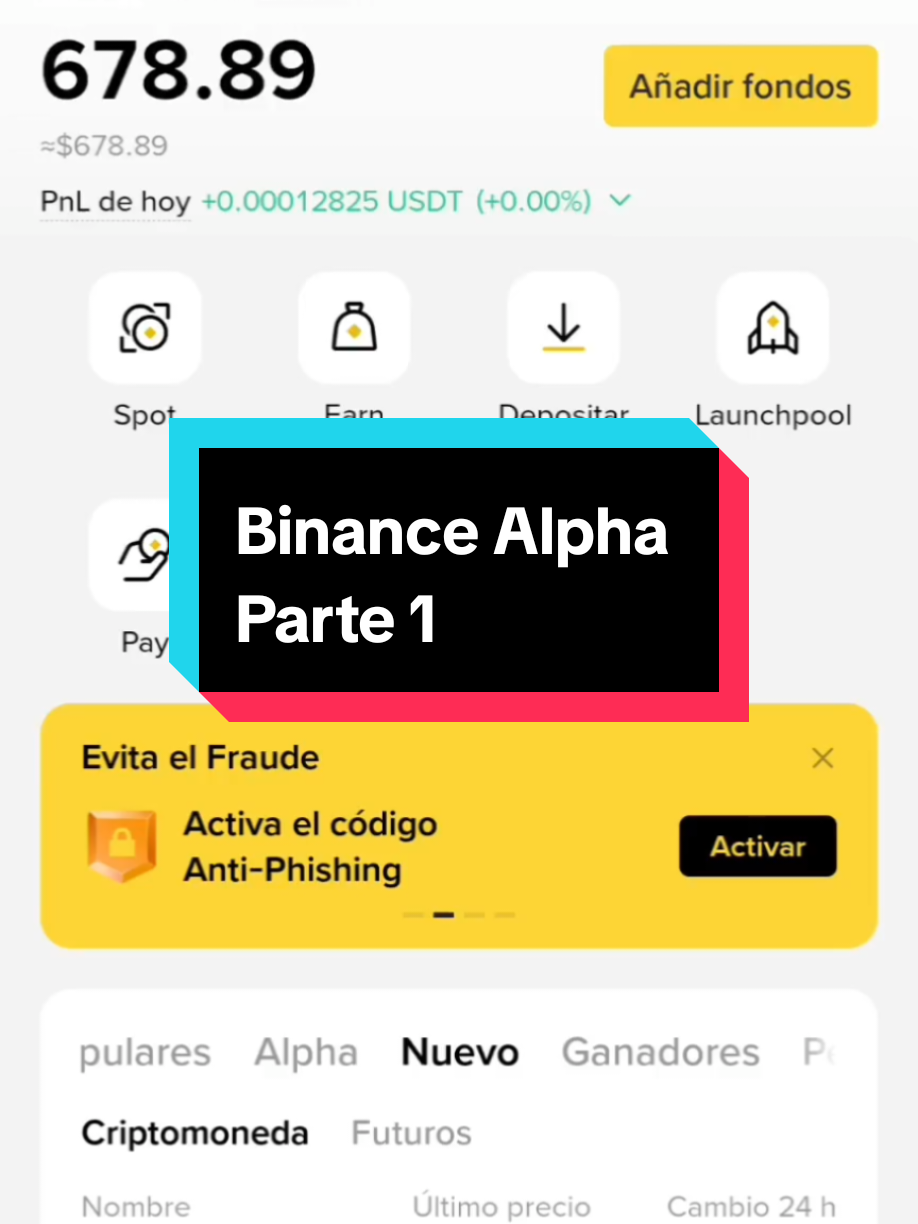 Se que el vídeo es muy largo pero está bastante completo 😅 Por cierto cuando reclaman un airdrop de Alpha les restan 15 puntos, así que de vez en cuando hay que ser selectivos. Pronto empezaré a publicar los vídeos del progreso de la cuenta nueva de Binance 👌#fyp #binance #ganardinero 