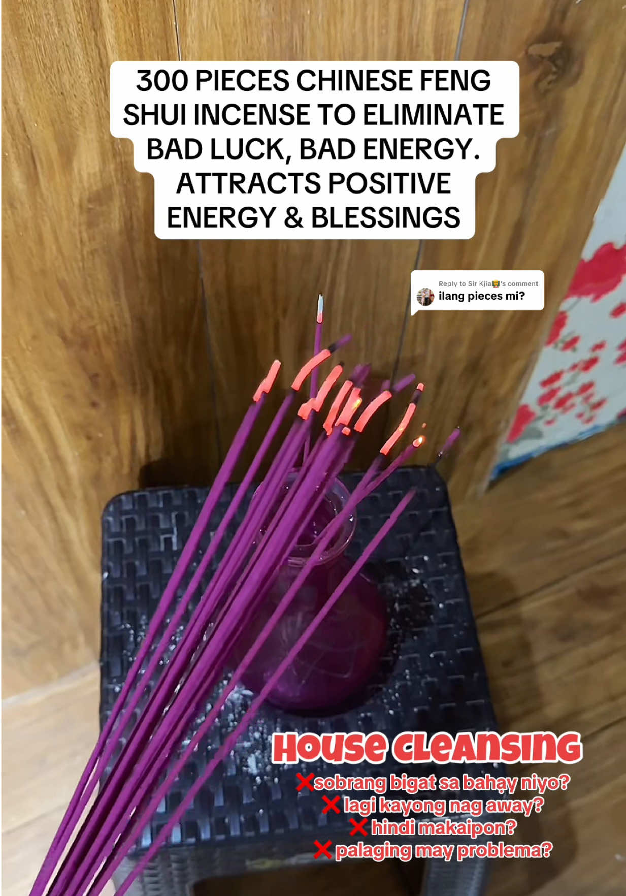 Replying to @Sir Kjia👨‍🏫 300pcs mi! #chinesefengshui #incense #incenseburner #luckycharm #positivevibes 