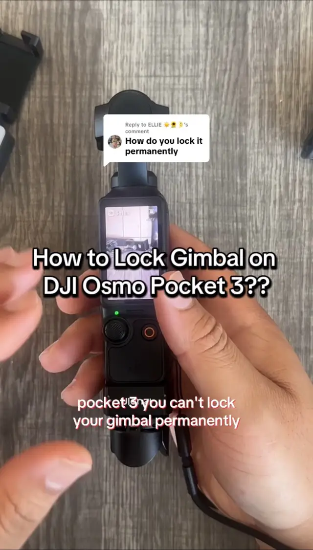 @ibelikeword    pocket3 you can't lock your gimbal permanently but you can lock it temporarily all you have to do is just press down on this joystick button and hold it down but the moment you release it then it won't be locked anymore #dji #djiosmopocket3 #osmopocket3 #djiosmo #djiglobal 