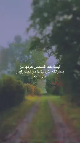 قيمتك عند الشخص تعرفها من محاولاته التي يبذلها من اجلك وليس من الكلام