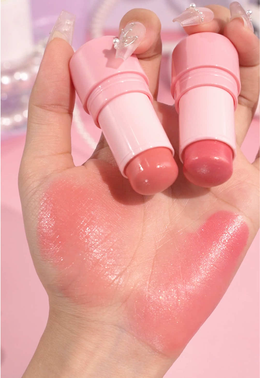 บลัชโทนเย็นกับโทนกลาง ปัดแล้วผิวฉ่ำโกลว์ทั้งคู่เลย ✨ #pinkflash #pinkflashth #blushhack #blushstick #dewyblush