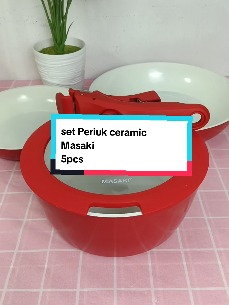 Set Periuk ceramic Masaki 5in1 turun harga lagi #masaki #periukmasaki #periukceramic #cookwareset 
