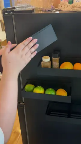 These magnetic shelves turned my fridge into functional storage and made it cute.Super strong and no tools needed.#MagneticRacks #HomeHacks #kitchenaesthetic #TikTokShopLaborDaySale #magnetic 