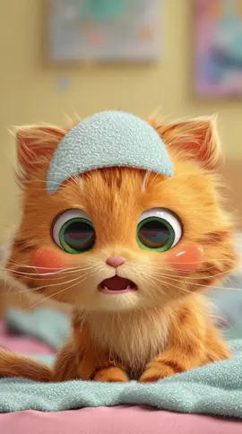 Cute kitten is sick #kids #animation #kitten #cat #cute 