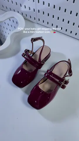 Your baby girl can now serve mini OOTD vibes with these ruby red Mary Jane shoes.✨🍒 cute, comfy, at budget-friendly pa! #shoesforkids #kidsshoes #ootdforkids 