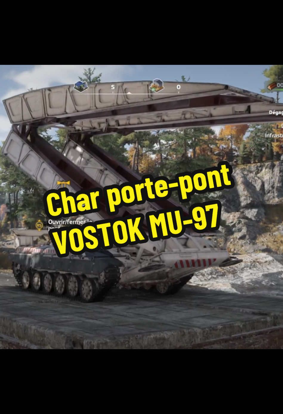 Franchissement d’un ravin grâce au nouveau véhicule ! 🤩 (DLC Rebuild) #roadcraft #tank #bridge #civilengineering #technology 