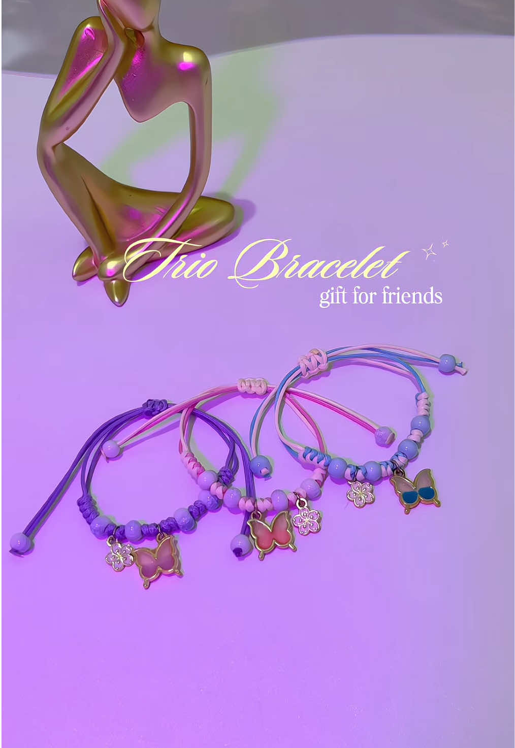 Your friends need this, friendship bracelet 🌷💫 From @ZALAY  #bracelet #friendshipbracelets #triobracelets #bracelets #giftforfriend 