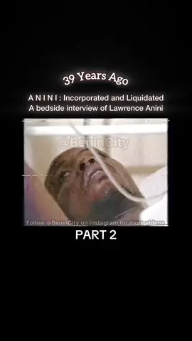 This clip, recorded in December 1986, captures a bedside interview with Lawrence Anini, the notorious armed robber who terrorized Bendel State, Nigeria, in the mid-1980s. The interview, entitled “ANINI: Incorporated and Liquidated” by Tony Ede, runs for about 9 minutes, so brace yourself. Here, Anini is seen receiving treatment in a hospital for a gunshot injury to his leg, inflicted by the police during the shootout that led to his capture. That injury would later result in the amputation of his leg. For many, this may be the very first time seeing a motion picture of the infamous armed robber whose name struck fear across the nation nearly 40 years ago. #LawrenceAnini #BendelState #NigeriaHistory #1980sNigeria #TrueCrimeNigeria      