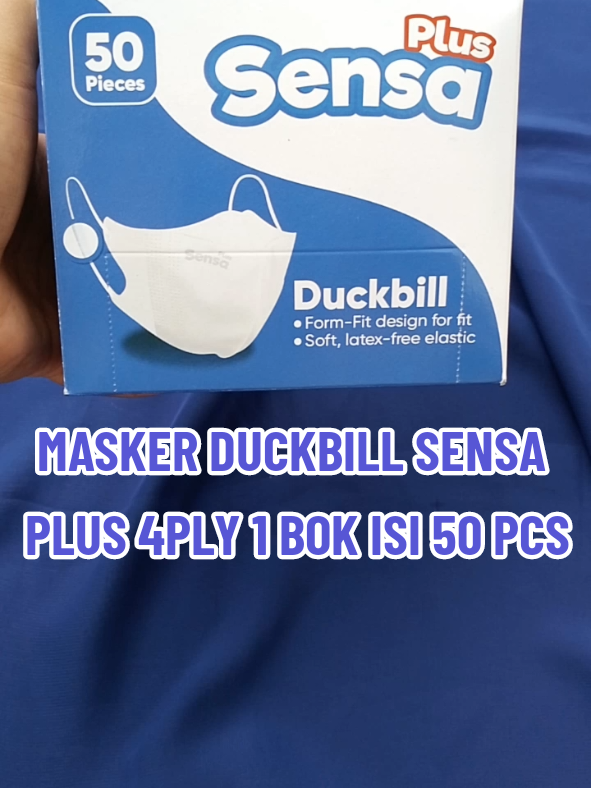 MASKER DUCKBILL SENSA PLUS 4PLY 1 BOK ISI 50 PCS #masker #maskerduckbil #maskerduckbillmurah #maskerduckbill50pcs #maskerduckbil 