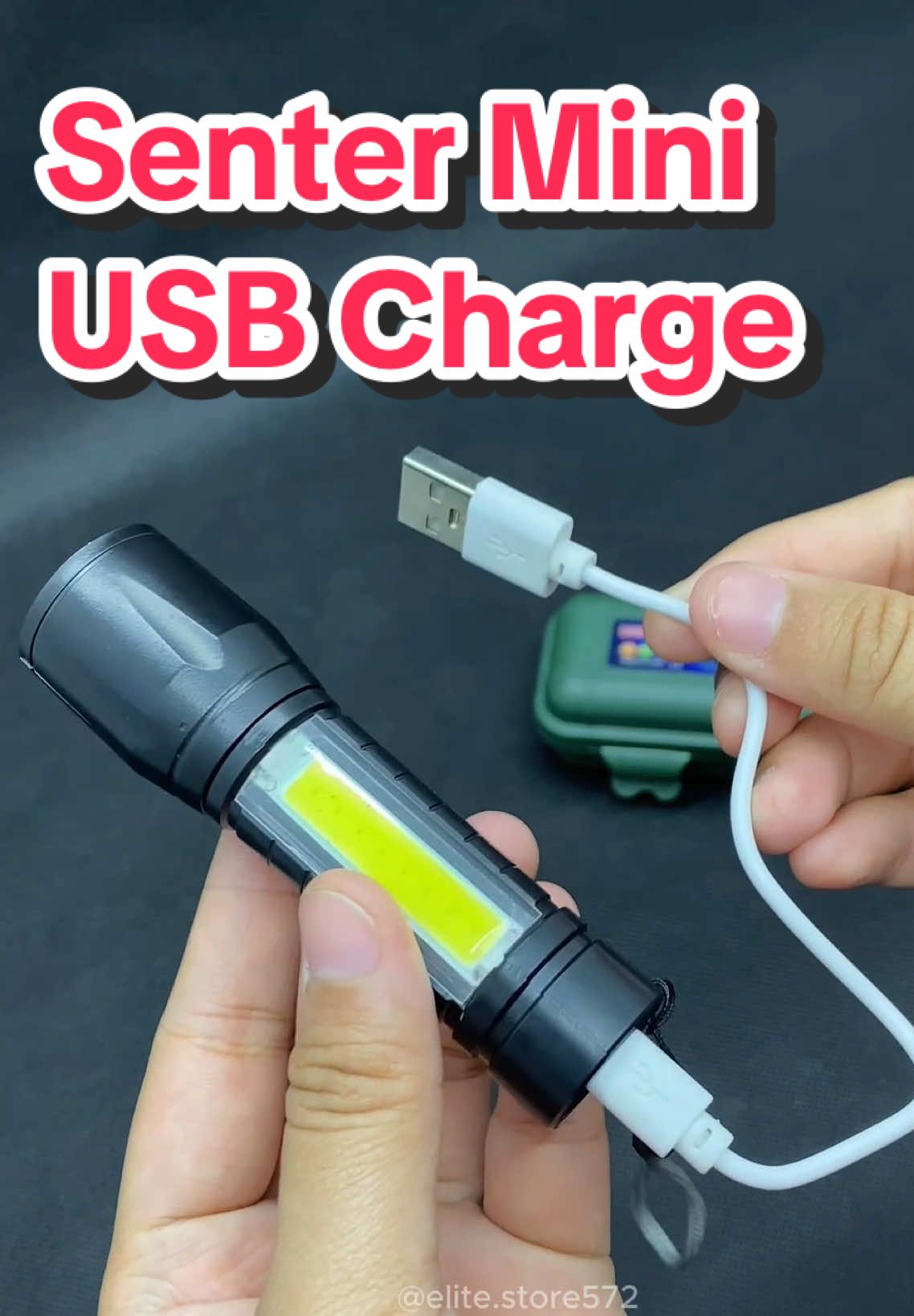 Senter Mini LED COB dengan USB Charge dan baterai tahan lama #sentersuperterang #sentermini #sentermurah #senter #fyp 